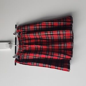 Vintage Preppy Schoolgirl Plaid Pleated Elastic Waist Skirt